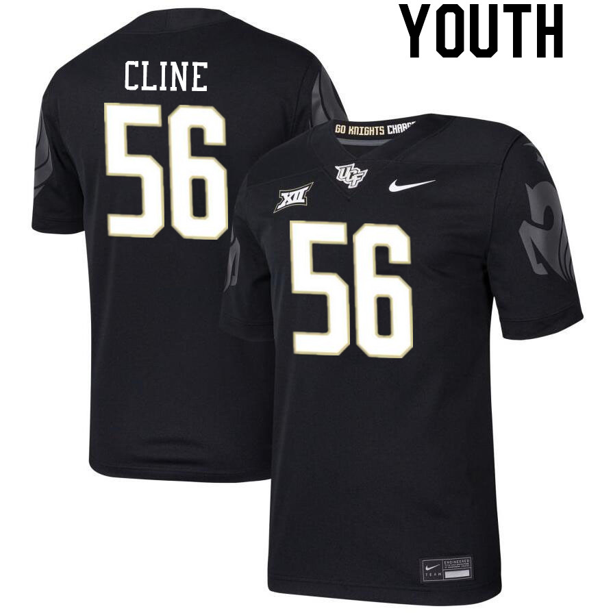 Youth #56 Johnathan Cline UCF Knights Big 12 Conference College Football Jerseys Stitched-Black